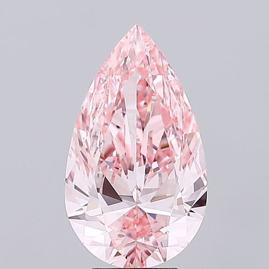 Lab-Grown Pear Diamond - 4.52 Carats, Fancy Vivid Pink Color, VS1 Clarity - Certified by IGI - Report Number: LG689507380