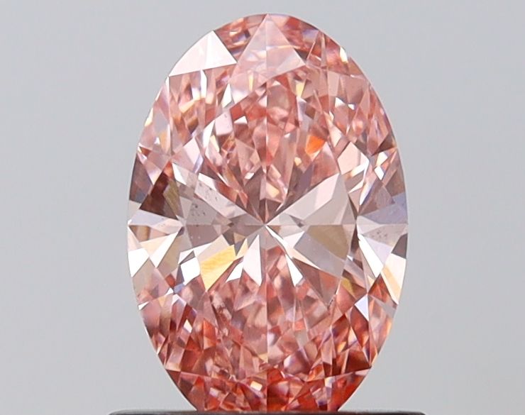 Lab-Grown Oval Diamond - 1.1 Carats, Fancy Vivid Pink Color, VS2 Clarity - Certified by IGI - Report Number: LG686502734