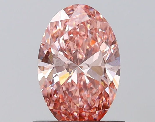 Lab-Grown Oval Diamond - 1.1 Carats, Fancy Vivid Pink Color, VS2 Clarity - Certified by IGI - Report Number: LG686502734