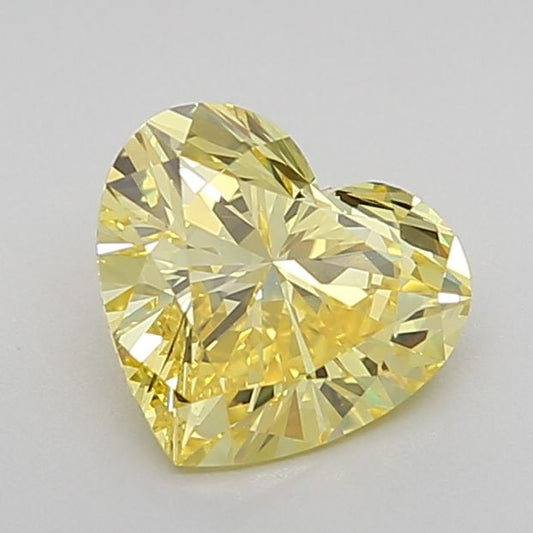 Lab-Grown Heart Diamond - 1.17 Carats, Fancy Intense Yellow Color, VS1 Clarity - Certified by IGI - Report Number: LG624414133