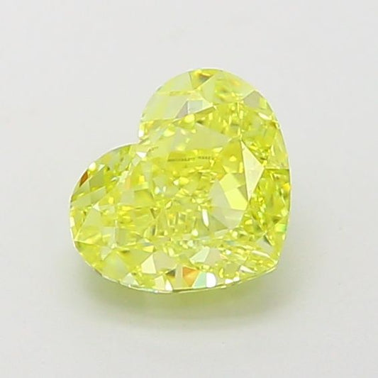 Lab-Grown Heart Diamond - 1.26 Carats, Fancy Vivid Yellow Color, VVS2 Clarity - Certified by IGI - Report Number: LG660455217