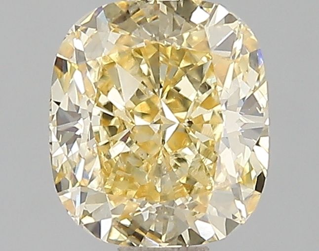 Lab-Grown Cushion Diamond - 1.5 Carats, Fancy Intense Yellow Color, VS2 Clarity - Certified by IGI - Report Number: LG671493283