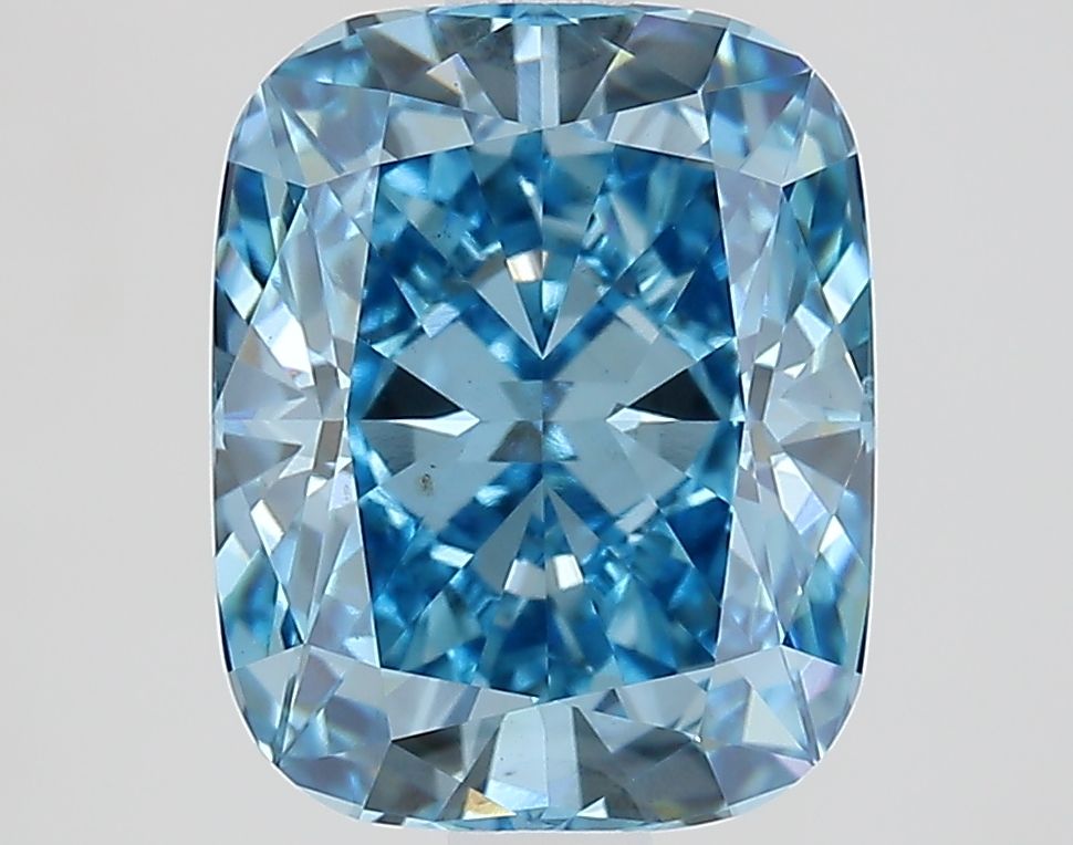 Lab-Grown Cushion Diamond - 2.56 Carats, Fancy Vivid Blue Color, VS1 Clarity - Certified by IGI - Report Number: LG655422335