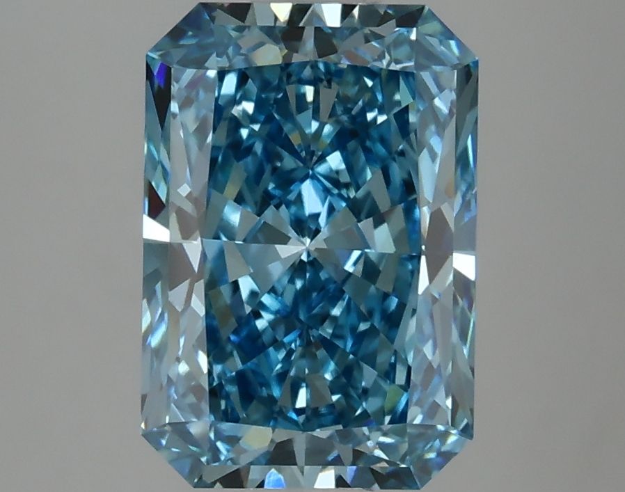 Lab-Grown Radiant Diamond - 2.97 Carats, Fancy Vivid Blue Color, VVS2 Clarity - Certified by IGI - Report Number: LG633424051