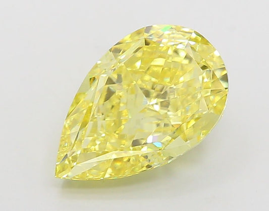Lab-Grown Pear Diamond - 4.01 Carats, Fancy Vivid Yellow Color, VVS2 Clarity - Certified by IGI - Report Number: LG680506454