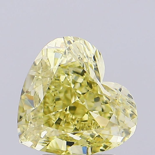 Lab-Grown Heart Diamond - 3.1 Carats, Fancy Intense Yellow Color, VVS2 Clarity - Certified by IGI - Report Number: LG669463360
