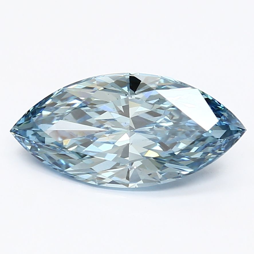 Lab-Grown Marquise Diamond - 2.04 Carats, Fancy Vivid Blue Color, VS2 Clarity - Certified by IGI - Report Number: LG633433864