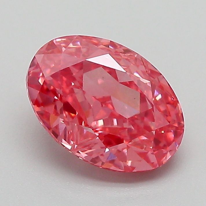Lab-Grown Oval Diamond - 1.5 Carats, Fancy Vivid Pink Color, VVS2 Clarity - Certified by IGI - Report Number: LG666432282