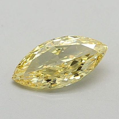 Lab-Grown Marquise Diamond - 0.91 Carats, Fancy Vivid Yellow Color, VS2 Clarity - Certified by IGI - Report Number: LG640444128