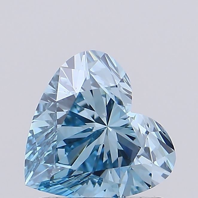 Lab-Grown Heart Diamond - 1.01 Carats, Fancy Vivid Blue Color, VS1 Clarity - Certified by IGI - Report Number: LG659431337