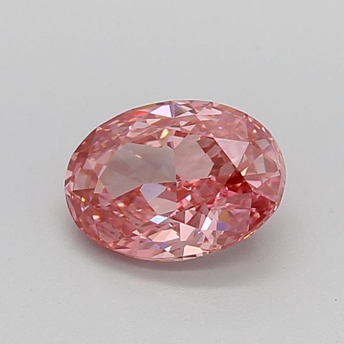 Lab-Grown Oval Diamond - 1.17 Carats, Fancy Vivid Pink Color, VS2 Clarity - Certified by IGI - Report Number: LG586338714