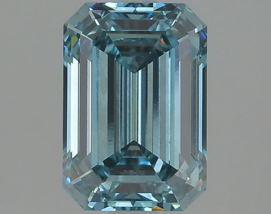Lab-Grown Emerald Diamond - 1.99 Carats, Fancy Vivid Blue Color, VS2 Clarity - Certified by IGI - Report Number: LG633423900