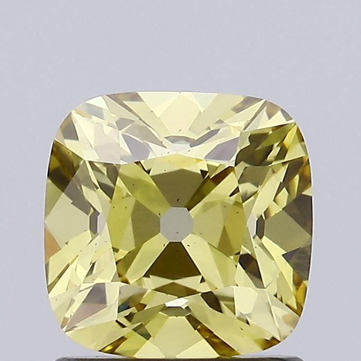 Lab-Grown Cushion Diamond - 1.01 Carats, Fancy Intense Yellow Color, VS2 Clarity - Certified by IGI - Report Number: LG625438988