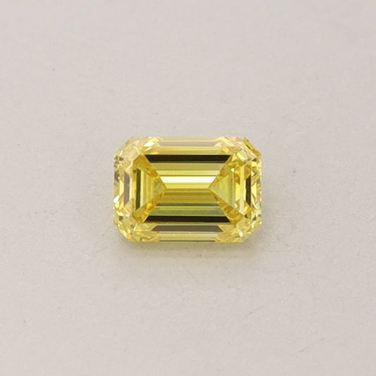 Lab-Grown Emerald Diamond - 0.25 Carats, Fancy Intense Yellow Color, VVS2 Clarity - Certified by IGI - Report Number: LG572331298