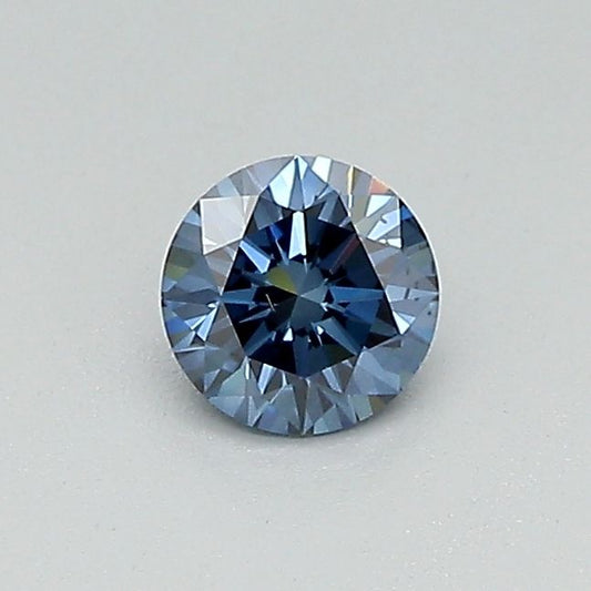 Lab-Grown Round Diamond - 0.31 Carats, Fancy Deep Blue Color, SI1 Clarity - Certified by IGI - Report Number: LG579362579