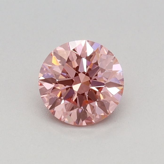 Lab-Grown Round Diamond - 0.32 Carats, Fancy Vivid Pink Color, VVS2 Clarity - Certified by IGI - Report Number: LG670438679