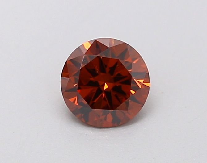Lab-Grown Round Diamond - 0.64 Carats, Fancy Deep Orange Color, VS1 Clarity - Certified by IGI - Report Number: LG640431329