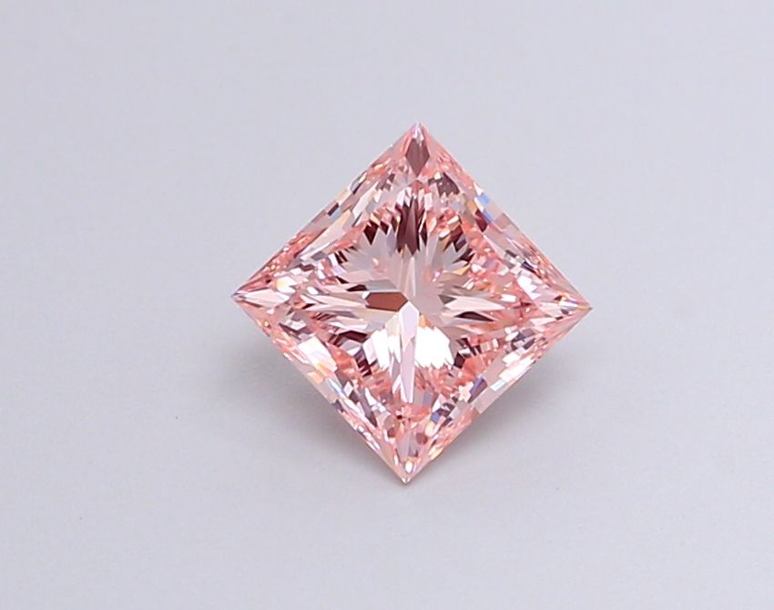 Lab-Grown Princess Diamond - 1.26 Carats, Fancy Intense Pink Color, VVS2 Clarity - Certified by IGI - Report Number: LG542226119