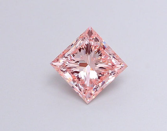 Lab-Grown Princess Diamond - 1.26 Carats, Fancy Intense Pink Color, VVS2 Clarity - Certified by IGI - Report Number: LG542226119