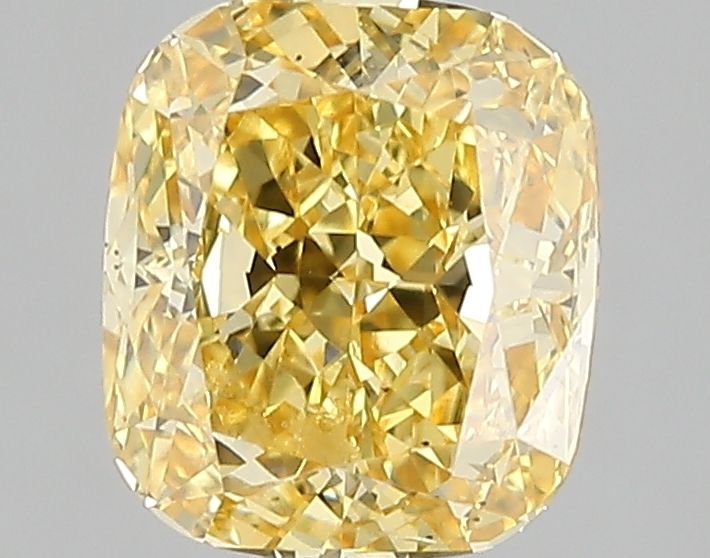 Lab-Grown Cushion Diamond - 1.51 Carats, Fancy Intense Yellow Color, VS1 Clarity - Certified by IGI - Report Number: LG671493203