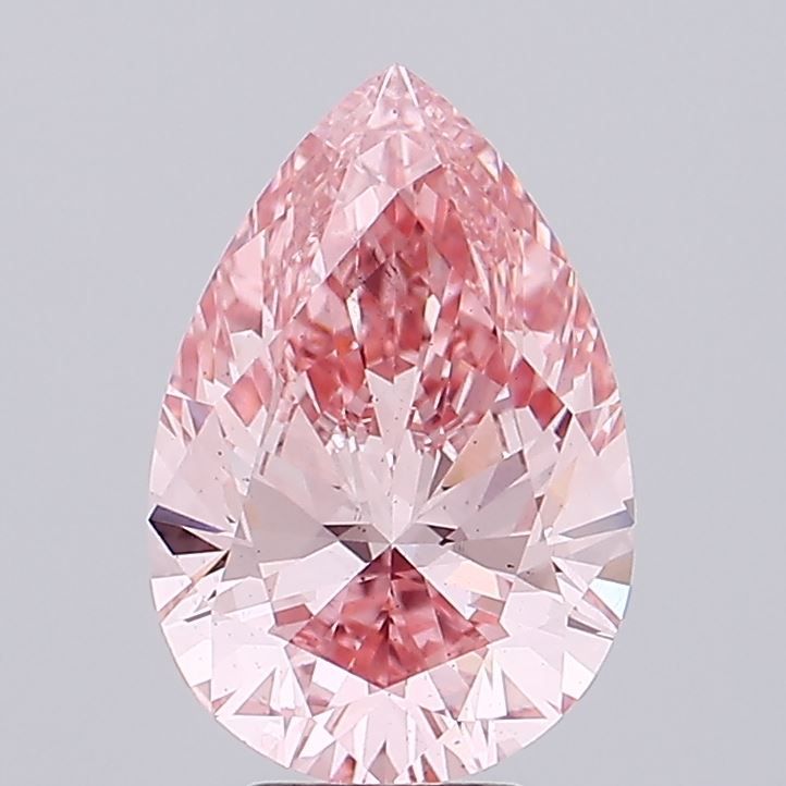Lab-Grown Pear Diamond - 5.05 Carats, Fancy Vivid Pink Color, VS2 Clarity - Certified by IGI - Report Number: LG660420965