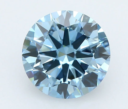 Lab-Grown Round Diamond - 1.15 Carats, Fancy Vivid Blue Color, VVS2 Clarity - Certified by IGI - Report Number: LG662477745