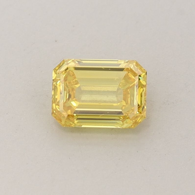 Lab-Grown Emerald Diamond - 0.47 Carats, Fancy Vivid Yellow Color, VS2 Clarity - Certified by IGI - Report Number: LG572331304