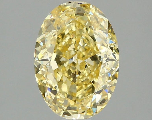Lab-Grown Oval Diamond - 2.03 Carats, Fancy Vivid Yellow Color, VVS2 Clarity - Certified by IGI - Report Number: LG674531477