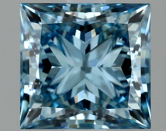 Lab-Grown Princess Diamond - 2.12 Carats, Fancy Vivid Blue Color, VS1 Clarity - Certified by IGI - Report Number: LG635403179