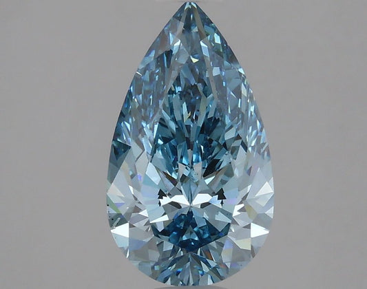 Lab-Grown Pear Diamond - 2.03 Carats, Fancy Vivid Blue Color, VS2 Clarity - Certified by IGI - Report Number: LG621451342
