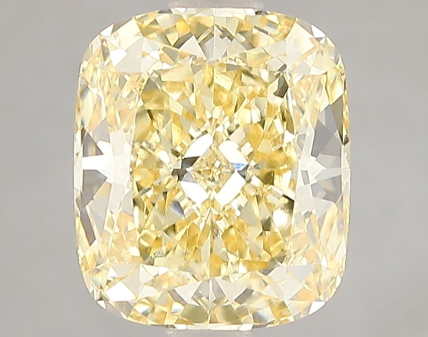 Lab-Grown Cushion Diamond - 3.08 Carats, Fancy Intense Yellow Color, VVS2 Clarity - Certified by IGI - Report Number: LG660453391
