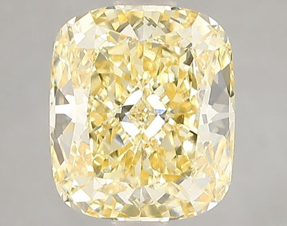 Lab-Grown Cushion Diamond - 3.08 Carats, Fancy Intense Yellow Color, VVS2 Clarity - Certified by IGI - Report Number: LG660453391
