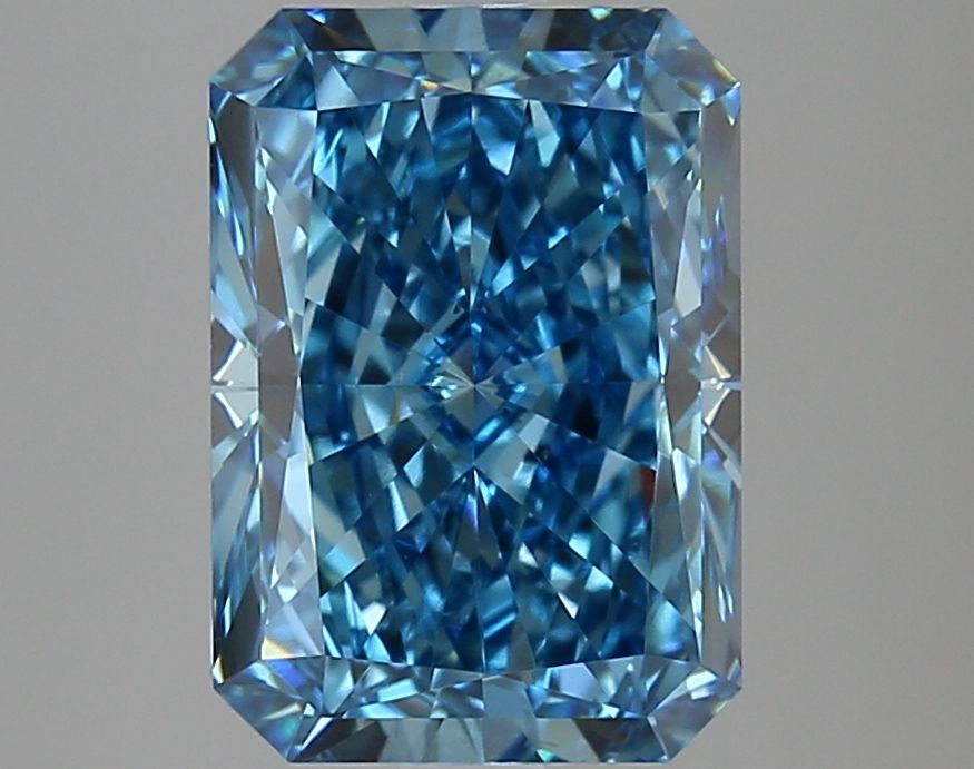 Lab-Grown Radiant Diamond - 4.02 Carats, Fancy Vivid Blue Color, VS2 Clarity - Certified by IGI - Report Number: LG633424088