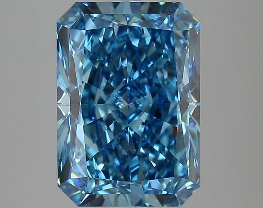 Lab-Grown Radiant Diamond - 4.02 Carats, Fancy Vivid Blue Color, VS2 Clarity - Certified by IGI - Report Number: LG633424088