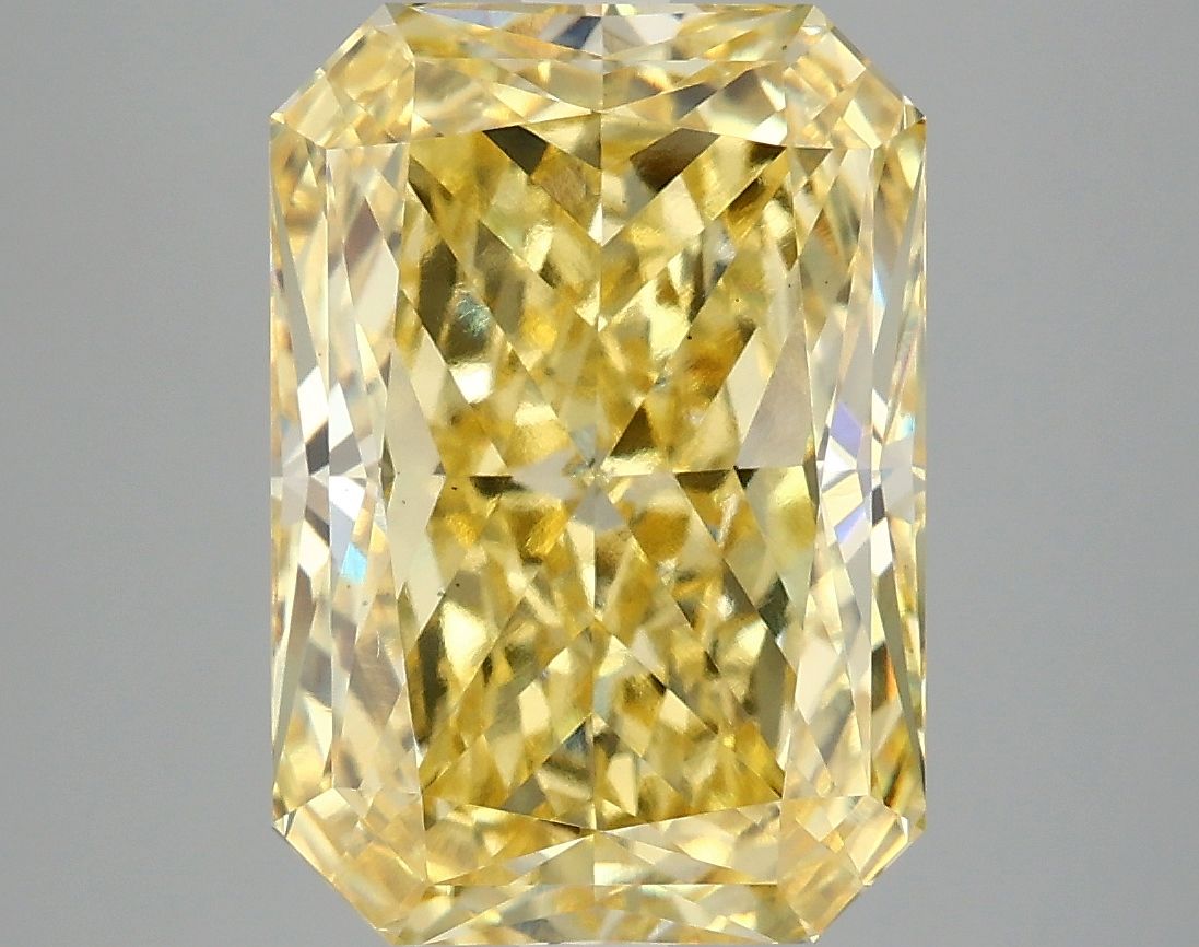 Lab-Grown Radiant Diamond - 6.05 Carats, Fancy Vivid Yellow Color, VS1 Clarity - Certified by IGI - Report Number: LG675550983
