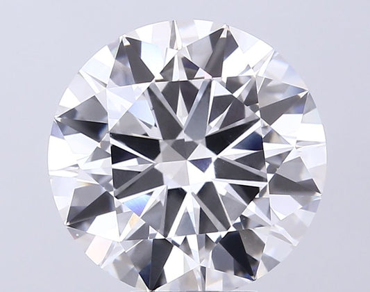 Lab-Grown Round Diamond - 7.03 Carats, F Color, VS1 Clarity - Certified by IGI - Report Number: LG715580544