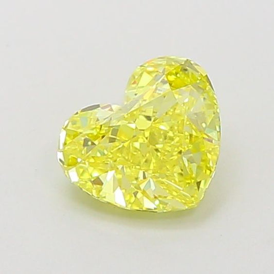 Lab-Grown Heart Diamond - 1.01 Carats, Fancy Vivid Yellow Color, VVS2 Clarity - Certified by IGI - Report Number: LG660455194