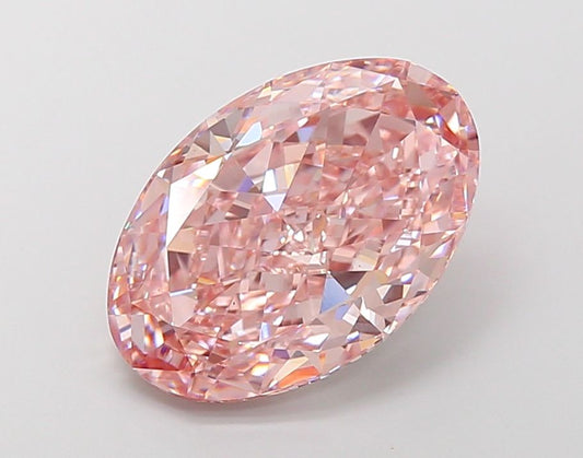 Lab-Grown Oval Diamond - 7.03 Carats, Fancy Intense Pink Color, VS1 Clarity - Certified by IGI - Report Number: LG683582420