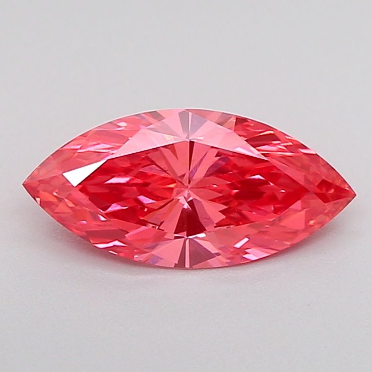 Lab-Grown Marquise Diamond - 0.7 Carats, Fancy Vivid Pink Color, VVS2 Clarity - Certified by IGI - Report Number: LG600381049