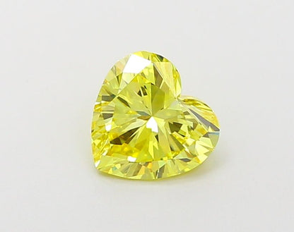 Lab-Grown Heart Diamond - 1.06 Carats, Fancy Vivid Yellow Color, VVS2 Clarity - Certified by IGI - Report Number: LG670432530