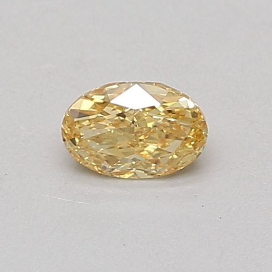 Lab-Grown Oval Diamond - 0.39 Carats, Fancy Vivid Yellow Color, VVS1 Clarity - Certified by IGI - Report Number: LG677523095