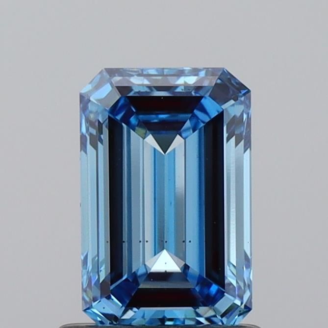 Lab-Grown Emerald Diamond - 1.03 Carats, Fancy Vivid Blue Color, VS2 Clarity - Certified by IGI - Report Number: LG634424754
