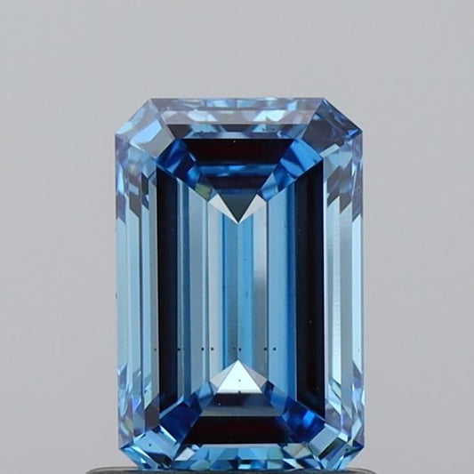 Lab-Grown Emerald Diamond - 1.03 Carats, Fancy Vivid Blue Color, VS2 Clarity - Certified by IGI - Report Number: LG634424754