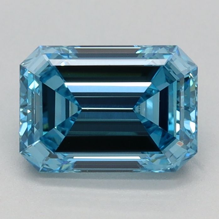 Lab-Grown Emerald Diamond - 1.04 Carats, Fancy Vivid Blue Color, VVS2 Clarity - Certified by IGI - Report Number: LG666441850