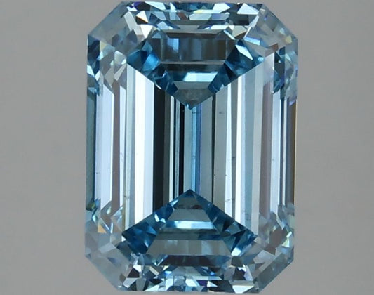 Lab-Grown Emerald Diamond - 2.47 Carats, Fancy Vivid Blue Color, VS1 Clarity - Certified by IGI - Report Number: LG632446673