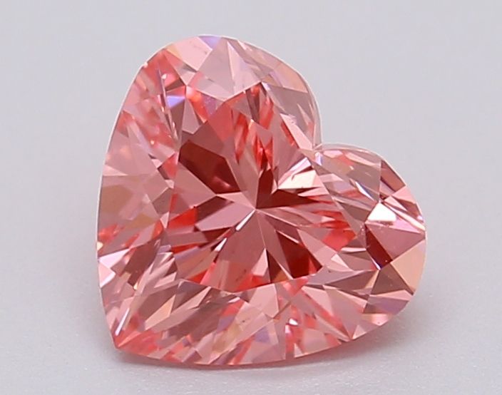 Lab-Grown Heart Diamond - 1.03 Carats, Fancy Vivid Pink Color, VS2 Clarity - Certified by IGI - Report Number: LG615366976