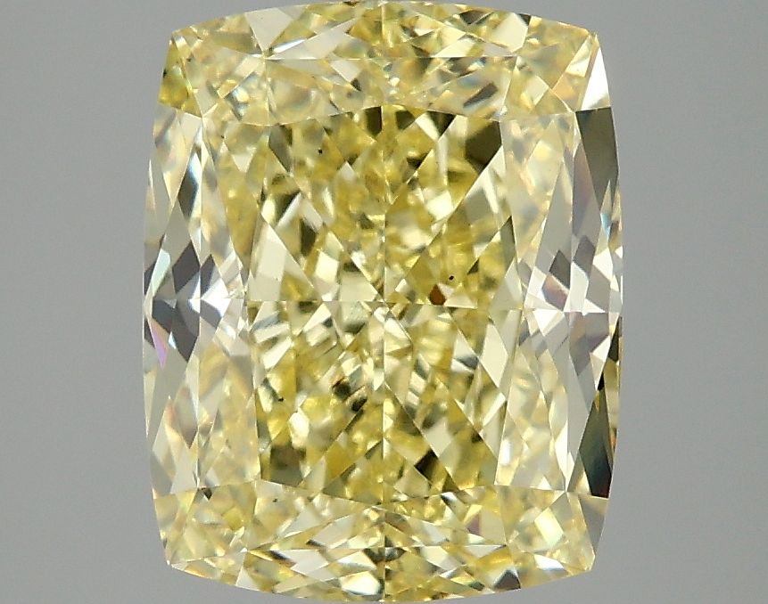 Lab-Grown Cushion Diamond - 4.05 Carats, Fancy Intense Yellow Color, VS1 Clarity - Certified by IGI - Report Number: LG675599599