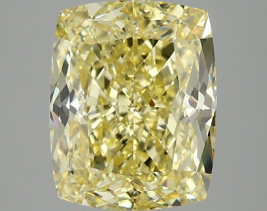 Lab-Grown Cushion Diamond - 4.05 Carats, Fancy Intense Yellow Color, VS1 Clarity - Certified by IGI - Report Number: LG675599599