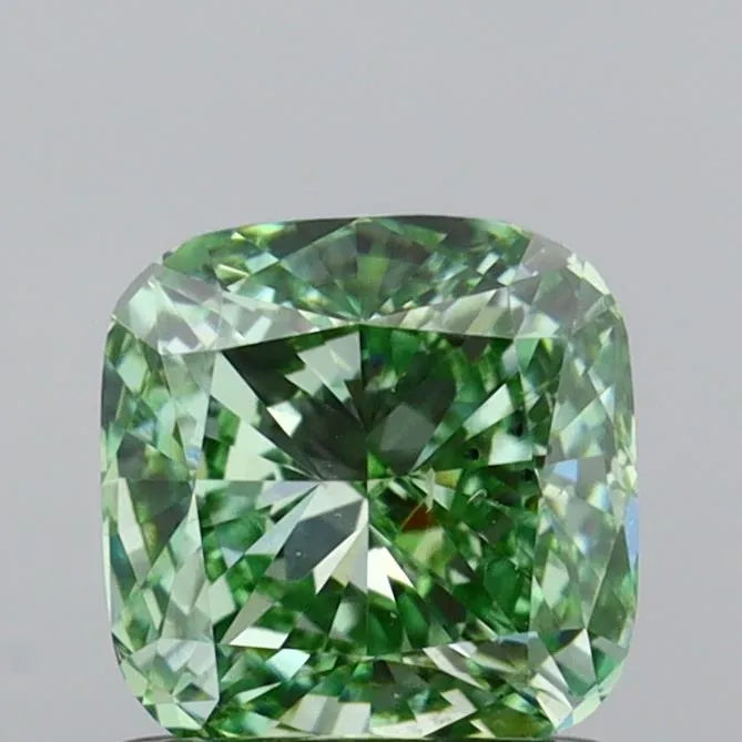 1.00ct Cushion modified Lab Grown Diamond (Colour Fancy Vivid Green, Clarity SI1, IGI Certified)