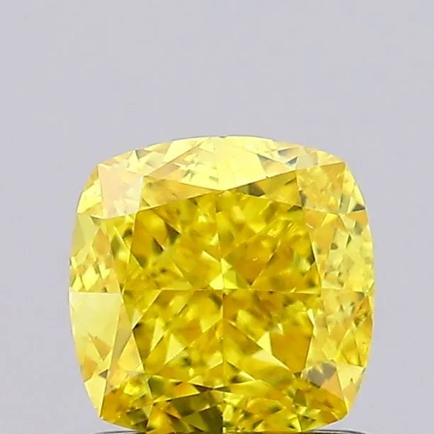 1.00ct Cushion modified Lab Grown Diamond (Colour Fancy Vivid Yellow, Clarity VS2, IGI Certified)